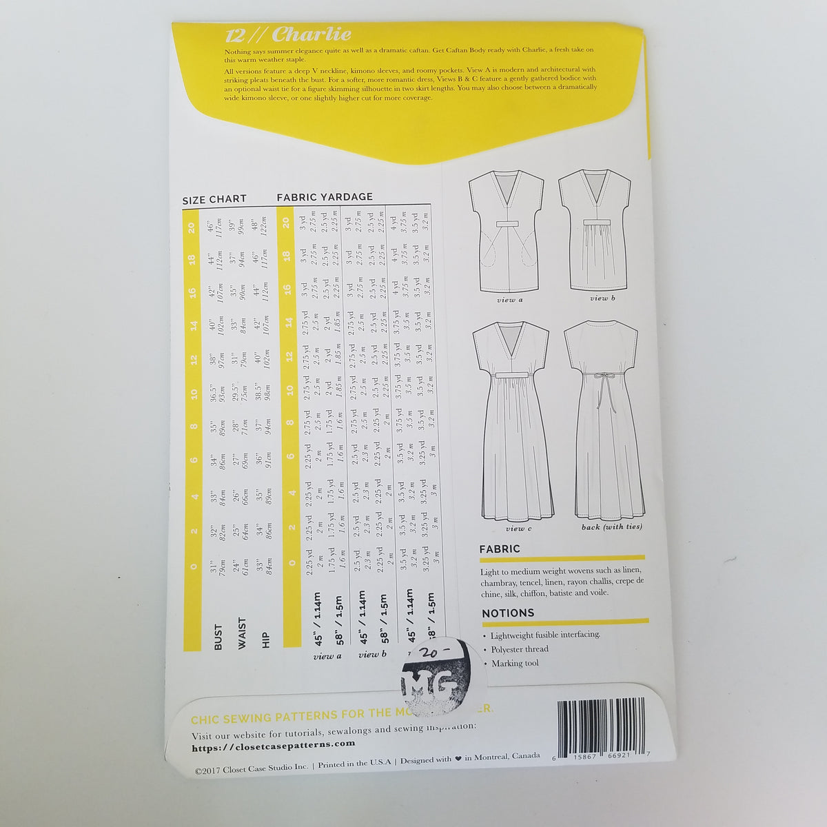Charlie Patterns Charlie Caftan Pattern – Maker General