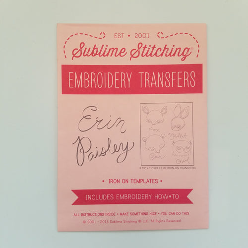 Sublime Stitching Erin Paisley Embroidery Transfers