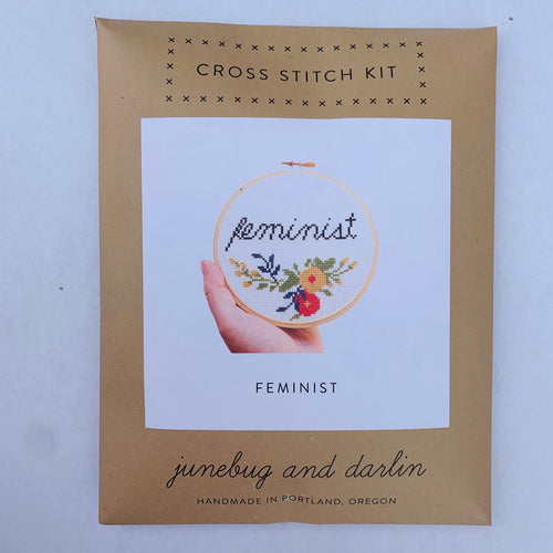 June Bug + Darlin Cross Stitch Kit Feminist
