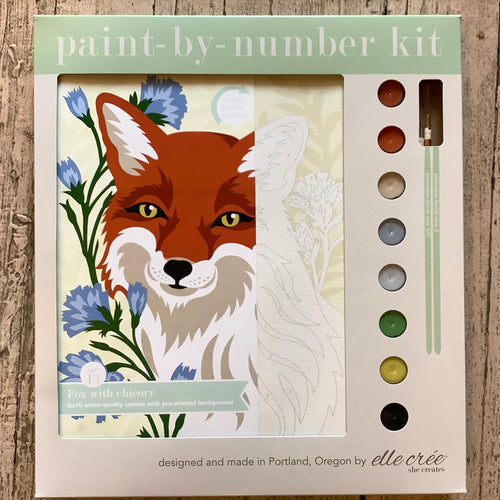 Paint by number fox with chicory