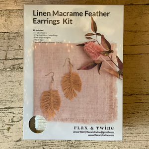 Flax and Twine Macrrame Feather Earrings Kit